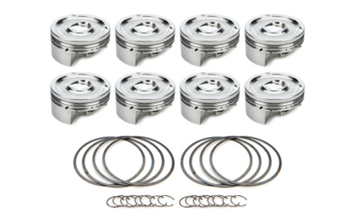 Piston - AutoTec - Dished - Forged - 4.070 in Bore - 1.5 x 1.5 x 3.0 mm Ring Grooves - Minus 17.20 cc - GM LT-Series - Set of 8