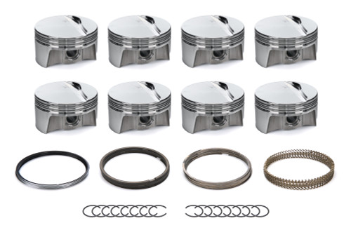 Piston and Ring - Forged - 3.905 in Bore - 1.5 x 1.5 x 3 mm Ring Grooves - Minus 2.70 cc - GM LS-Series - Kit