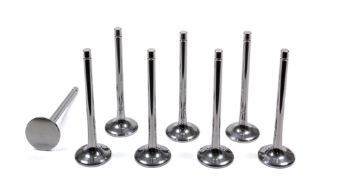 Exhaust Valve - 1.600 in Head - 11/32 in Valve Stem - 5.140 in Long - Titanium - Small Block Chevy / Ford - Set of 8