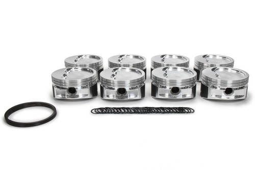 Piston - Forged - 4.165 in Bore - 1/16 x 1/16 x 3/16 in Ring Grooves - Minus 26.80 cc - Small Block Chevy - Set of 8