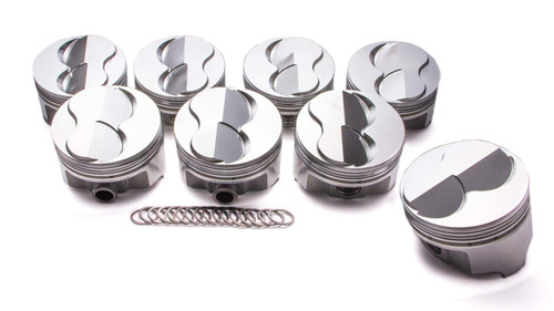 Piston - Premium Forged - Forged - 4.040 in Bore - 1/16 x 1/16 x 3/16 in Ring Grooves - Plus 6.30 cc - Small Block Chevy - Set of 8