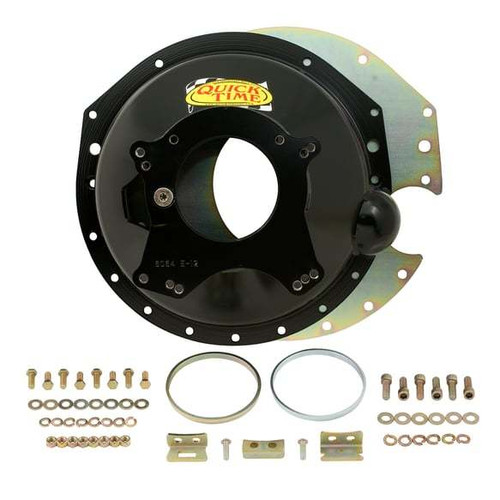 Bellhousing - Block Plate - Hardware Included - SFI 6.1 - Steel - Black Paint - Ford TKO 500-600 / TR3550 / T5 - Chevy V8 - Kit