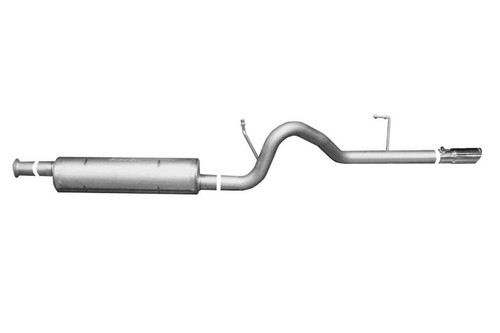 Exhaust System - Cat-Back - 2-1/2 in Diameter - Single Rear Exit - 3-1/2 in Polished Tip - Stainless - Natural - Jeep Liberty 2002-07 - Kit