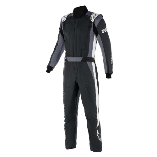 Driving Suit - GP Pro Comp V2 - 1-Piece - SFI 3.4A/5 - Boot-Cut - Dual Layer - Fire Retardant Fabric - Black / White - Size 48 - Small - Each