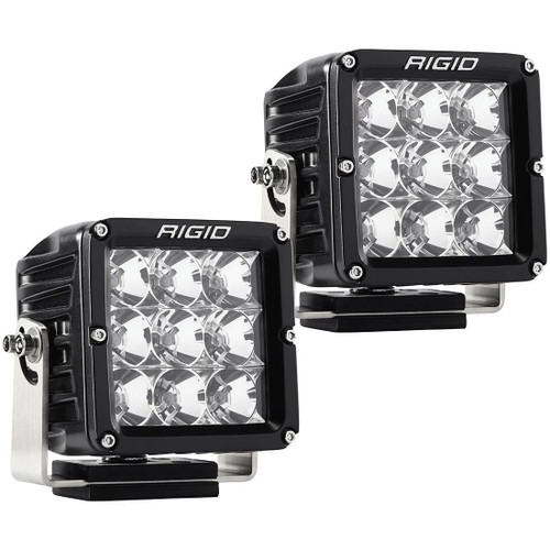 LED Light Assembly - D-XL PRO - Flood - LED - 69 Watts - 9 White LED - White Lens - 4 x 4 in Square - Surface Mount - Hardware / Wiring Harness Included - Aluminum - Black Powder Coat - Universal - Pair
