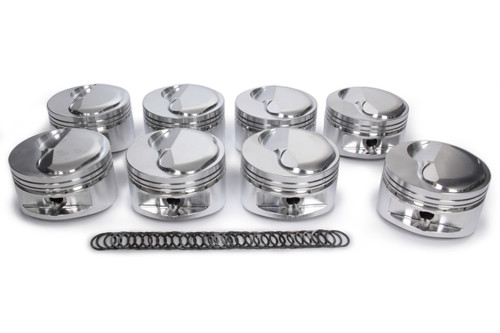 Piston - 541 Inverted Dome - Forged Aluminum - 4.500 in Bore - 0.017 x 1/16 x 3/16 in Ring Grooves - Plus 25.30 cc - Wrist Pin Included - Big Block Chevy - Set of 8
