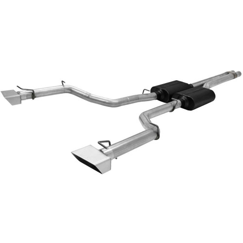 Exhaust System - American Thunder - Cat-Back - 3 in Tailpipe - Rectangle Tips - Stainless - Natural - Dodge Challenger 2008-14 - Kit Exhaust System - American Thunder - Cat-Back - 3 in Tailpipe - Rectangle Tips - Stainless - Natural - Dodge Challenger 2008-14 - Kit