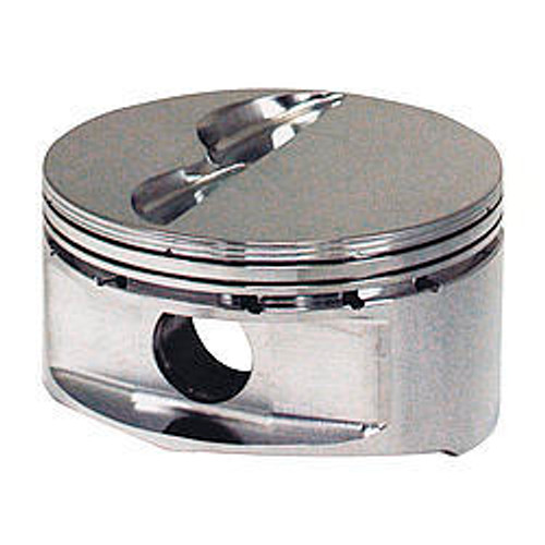 Piston - 18 Degree Flat Top - Forged - 4.155 in Bore - 1/16 x 1/16 x 3/16 in Ring Grooves - Minus 6.00 cc - Small Block Chevy - Set of 8