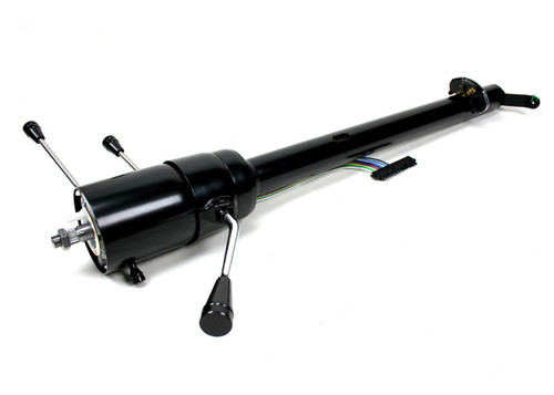Steering Column - Retrofit - Tilt - Column Shift - Hazard / Turn Signal - Steel - Black Powder Coat - GM Fullsize Truck 1967-72 - Each