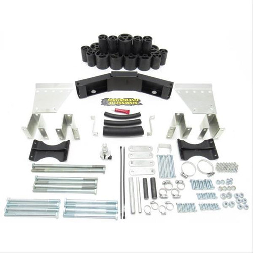 Body Lift - 3 in Lift - Blocks / Bumper Brackets / Hardware / Steering Extensions Included - Nylon / Steel - Black - Toyota Fullsize Truck 2014-21 - Kit
