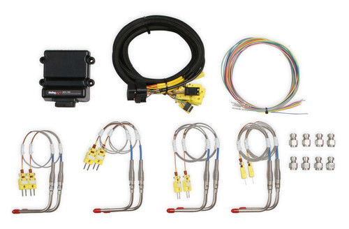 EGT Probe KIT - 8 Channel - 90 Degree - Open Tip - 1/4 in Diameter Probe - 32-1/4 in Wire - Bungs / EGT Controller / Wiring Harness - Holley EFI - Kit
