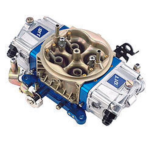 Carburetor - Q-Series Drag Race - 4-Barrel - 650 CFM - Square Bore - No Choke - Mechanical Secondary - Dual Inlet - Polished / Red Anodized - Each