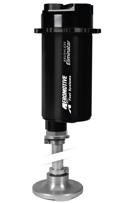 Fuel Pump - Eliminator - Brushless - Electric - In-Tank - 1000 lb/hr at 45 psi - 10 AN Inlet - 10 AN Outlet - Fuel Cell Pickup - Aluminum - Black Anodized - Each