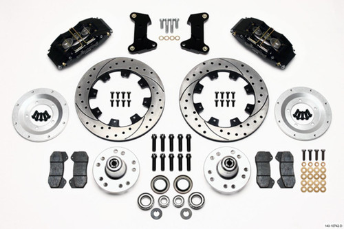 Brake System - Forged Dynapro 6 Big Brake - Front - 6 Piston Caliper - 12.190 in Drilled / Slotted Iron Rotor - Aluminum - Black Powder Coat - Ford / Mercury 1974-78 - Kit Brake System - Forged Dynapro 6 Big Brake - Front - 6 Piston Caliper - 12.190 in Drilled / Slotted Iron Rotor - Aluminum - Black Powder Coat - Ford / Mercury 1974-78 - Kit