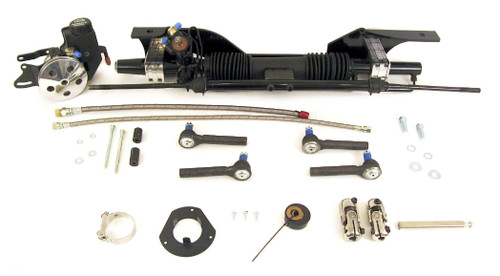 Rack and Pinion - Power - Aluminum - Black Powder Coat - Ford Mustang 1967-70 - Kit