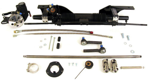 Rack and Pinion - Power - Aluminum - Black Powder Coat - Ford Mustang 1965-66 - Kit