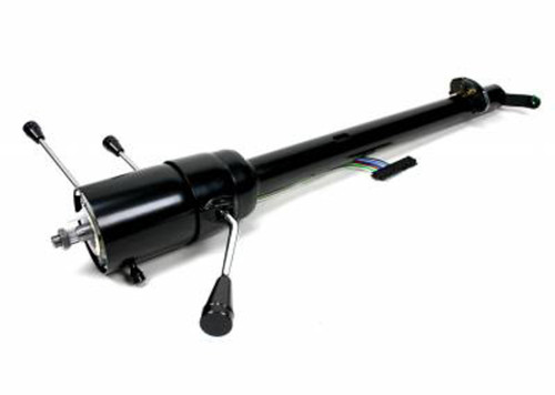 Steering Column - Retrofit - Tilt - Column Shift - Hazard / Turn Signal - Steel - Black Powder Coat - Ford Fullsize Truck 1973-77 - Each
