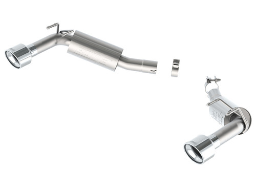 Exhaust System - S-Type - Axle-Back - 2-1/2 in Diameter - Dual Rear Exit - 4-1/2 in Polished Tips - Stainless - Natural - GM LS-Series - Chevy Camaro 2014-15 - Kit