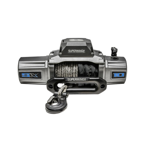 Winch - SX 10 - 10000 lb Capacity - Hawse Fairlead - 12 ft Remote - 3/8 in x 80 ft Synthetic Rope - 12V - Kit