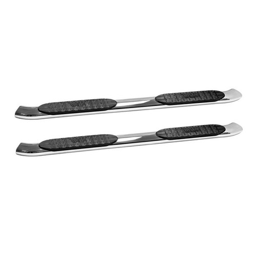 Step Bars - Pro Traxx - 5 in Oval Curved - Mount Kit Included - Stainless - Polished - Crew Cab - GM Fullsize Truck 2019-21 - Pair