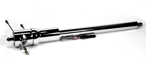 Steering Column - Retrofit - Tilt - Hazard / Turn Signal - Steel - Chrome - Jeep CJ 1976-86 - Each