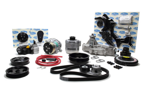 Pulley Kit - Front Runner - 6-Rib Serpentine - Aluminum - Black Anodized - GM LS-Series - Kit