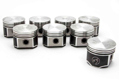 Piston - Speed Pro - Forged - 4.280 in Bore - 5/64 x 5/64 x 3/16 in Ring Grooves - Plus 0.00 cc - Coated Skirt - Mopar B-Series - Set of 8