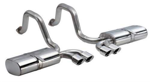 Exhaust System - Sport - Axle-Back - 2-1/2 in Diameter - 3-1/2 in Tips - Stainless - Natural - GM LS-Series - Chevy Corvette 1997-2004 - Kit