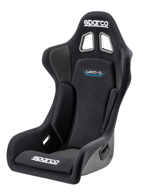 Seat - Grid QRt - Non-Reclining - FIA Approved - Side Bolsters - Harness Openings - Fiberglass Composite - Fire-Retardant Non-Slip Fabric - Black - Each