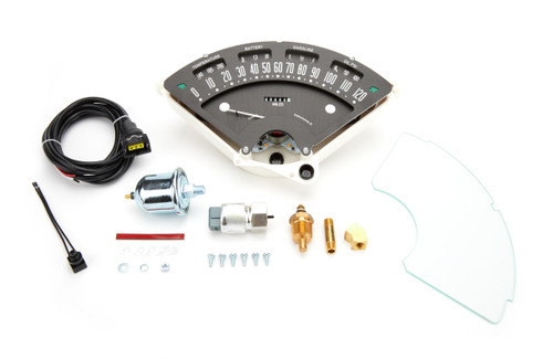 Gauge Kit - Bel Era III - Analog - Fuel Level / Oil Pressure / Speedometer / Tachometer / Voltmeter / Water Temperature - Black Face - Bel Air - Chevy Fullsize Car 1955-56 - Kit