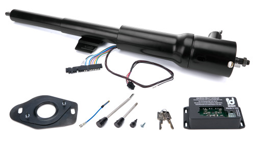 Steering Column - Retrofit - Tilt - 36 in Length - Key / Hazard / Turn Signal - Steel - Black Powder Coat - Chevy Corvette 1969-76 - Each
