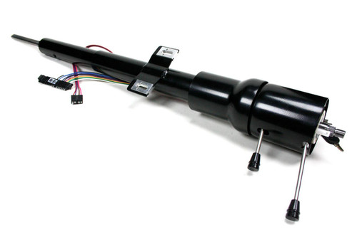 Steering Column - Retrofit - Tilt - Hazard / Key / Turn Signal - Steel - Black Powder Coat - Mopar E-Body 1970-74 - Each