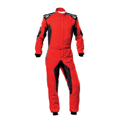 Driving Suit - Tecnica Hybrid - 1-Piece - FIA Approved - Double Layer - Nomex - Red / Black - Size 54 - Medium / Large - Each