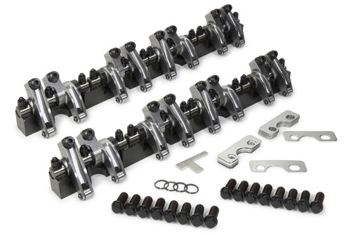 Rocker Arm - Shaft Mount - 1.65 / 1.55 Ratio - 0.650 Offset Intake - Full Roller - Steel - Natural - Aluminum 13 Degree Dart - Small Block Chevy - Kit