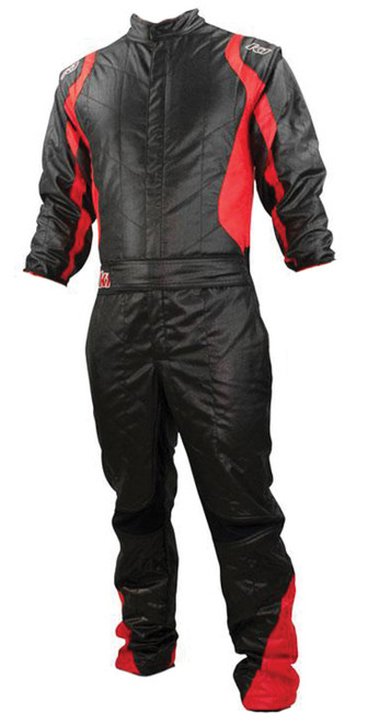 Driving Suit - Precision II - 1-Piece - SFI 3.2A/5 - Double Layer - Nomex - Black / Red - Large - Each