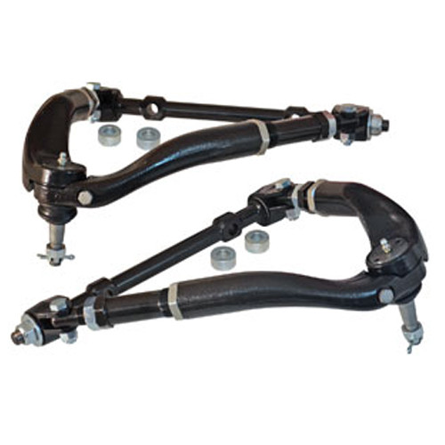 Control Arm - Tubular - Upper - Adjustable - Screw-In Ball Joint - Steel - Black Paint - Chevy Fullsize Car 1955-57 - Pair