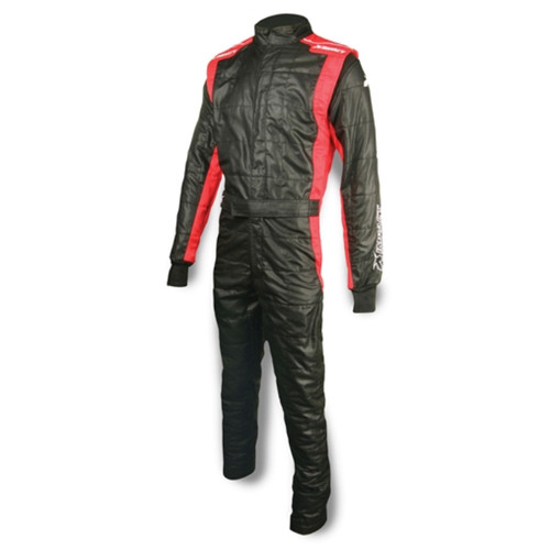 Driving Suit - Racer2020 - 1-Piece - SFI 3.2A/5 - Double Layer - Nomex - Black / Red - Small - Each