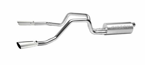 Exhaust System - Dual Split - Cat-Back - 2-1/2 in Tailpipe - 3-1/2 in Tips - Stainless - Polished - GM Fullsize Truck 1989-93 - Kit