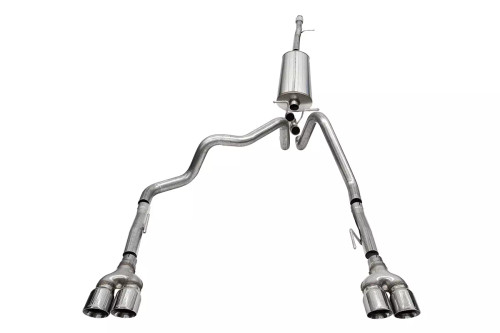 Exhaust System - Sport - Cat-Back - 3 in Diameter - 4 in Tips - Stainless - Natural - GM LS-Series - GM Fullsize Truck 2019-23 - Kit