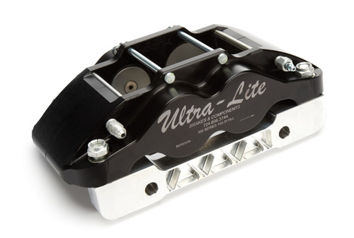 Brake Caliper - 4 Piston - Driver Side - Aluminum - Black Anodized - 1.250 in Thick Rotor - 7-7/8 in Solid Mount - Each