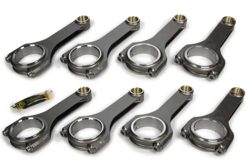 Connecting Rod - Light Series - H Beam - 6.000 in Long - Bushed - 7/16 in Cap Screws - Forged Steel - Small Block Chevy - Set of 8