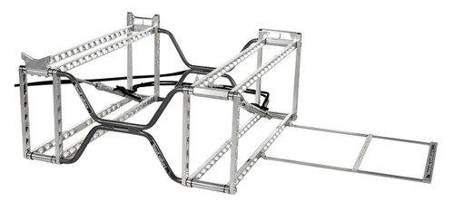 Race Car Lift Frame - X-Series - 20 in Lift Rear - 18 in Lift Front - 1-5/8 in Risers - Pump / Hoses Included - Aluminum - Black Powder Coat - Each