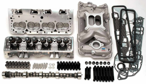 Top End Kit - Power Package - Cylinder Heads / Camshaft / Gaskets / Hardware / Intake Manifold / Lifters / Timing Set - Aluminum - Natural - Small Block Chevy - Kit
