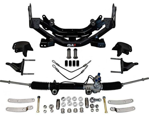 Front Suspension Kit - Retrofit - Brackets / Crossmember / Steering Rack / Hardware - Steel - Black Powder Coat - C10 - GM Fullsize Truck - 1963-72 - Kit