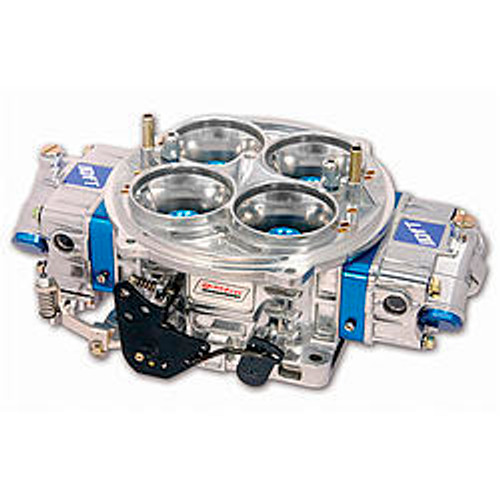 Carburetor - QFX-Series - 4-Barrel - 1150 CFM - Dominator Flange - No Choke - Mechanical Secondary - Dual Inlet - Polished / Blue Anodized - Alcohol - Each