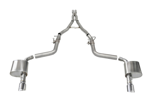 Exhaust System - Xtreme - Cat-Back - 2-3/4 in Diameter - Dual Rear Exit - 4-1/2 in Polished Tips - Stainless - Natural - Mopar Gen III Hemi - Dodge Charger 2015-22 - Kit