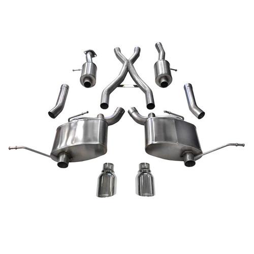 Exhaust System - Sport - Cat-Back - 2.5 in Diameter - Dual Rear Exit - 4.5 in Polished Tips - Stainless - Natural - 5.7 L - Jeep Grand Cherokee 2011-21 - Kit