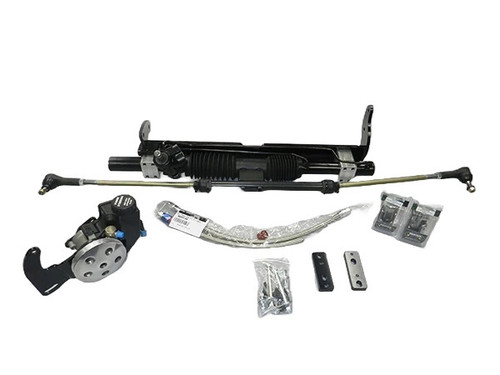 Rack and Pinion - Power - Tie Rods / Brackets / Power Steering Pump / Steering Shaft / Hardware Included - Aluminum - Black Powder Coat - GM A-Body 1964-67 - Kit Rack and Pinion - Power - Tie Rods / Brackets / Power Steering Pump / Steering Shaft / Hardware Included - Aluminum - Black Powder Coat - GM A-Body 1964-67 - Kit