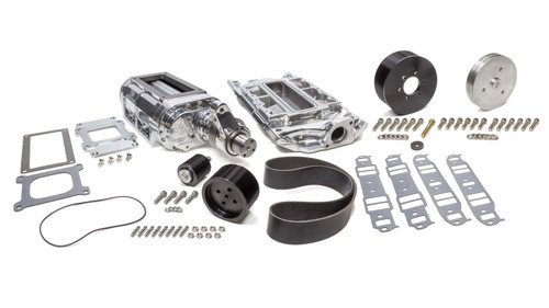 Supercharger System - 192 - Roots Style - Single 4150 Setup - Polished - Short Water Pump - Small Block Chevy - Kit