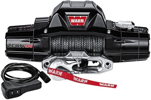 Winch - Zeon 10-S - 10000 lb Capacity - Hawse Fairlead - 12 ft Remote - 3/8 in x 100 ft Synthetic Rope - 12V - Kit